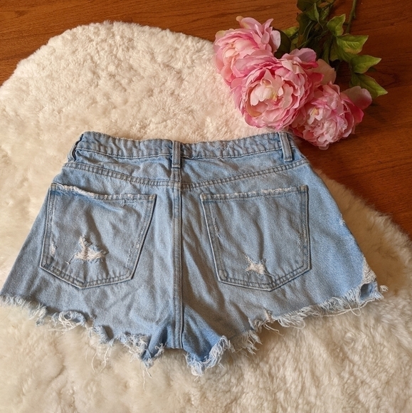 Zara high rise denim mon jean cut off shorts 26 - Picture 4 of 7